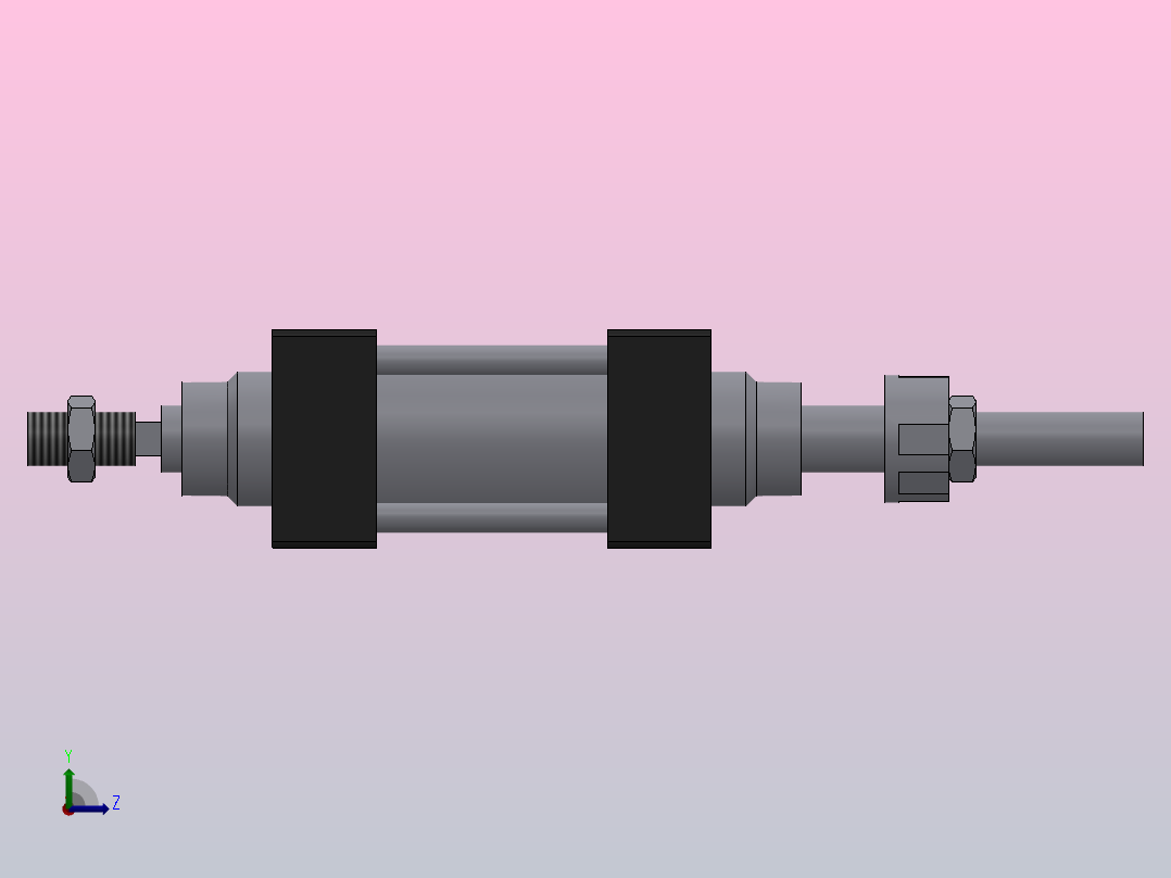 SIJ双轴复动行程可调型气缸SIJ50×100-S-CS1U1左视图