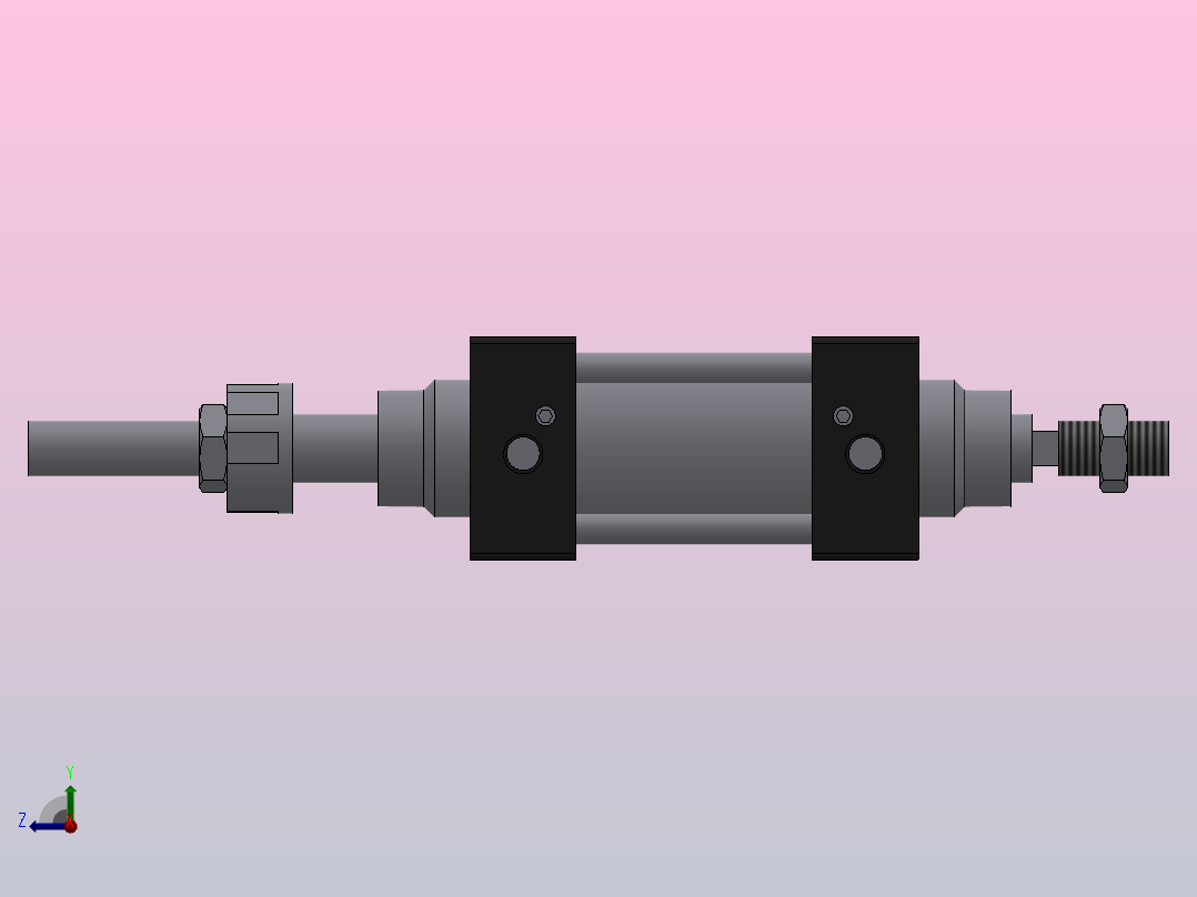 SIJ双轴复动行程可调型气缸SIJ50×100-S-CS1U1右视图