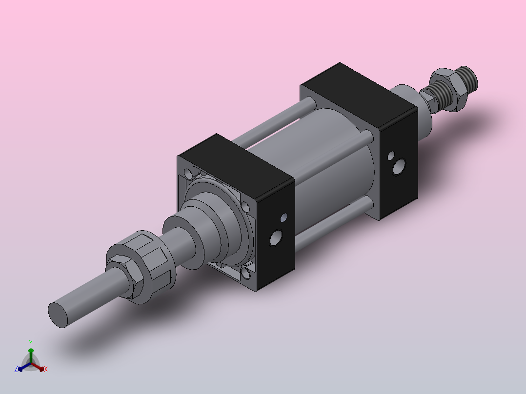 SIJ双轴复动行程可调型气缸SIJ50×100-S-CS1U1正等轴测图