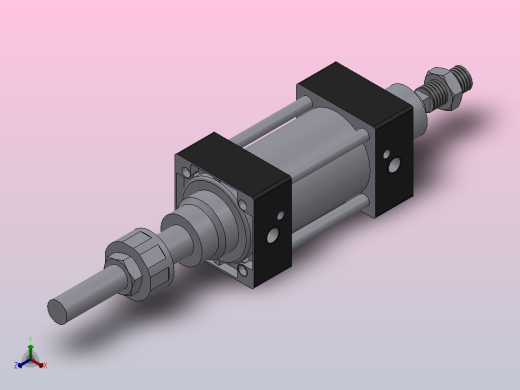 SIJ双轴复动行程可调型气缸SIJ50×100-S-CS1U1正等轴测缩略图