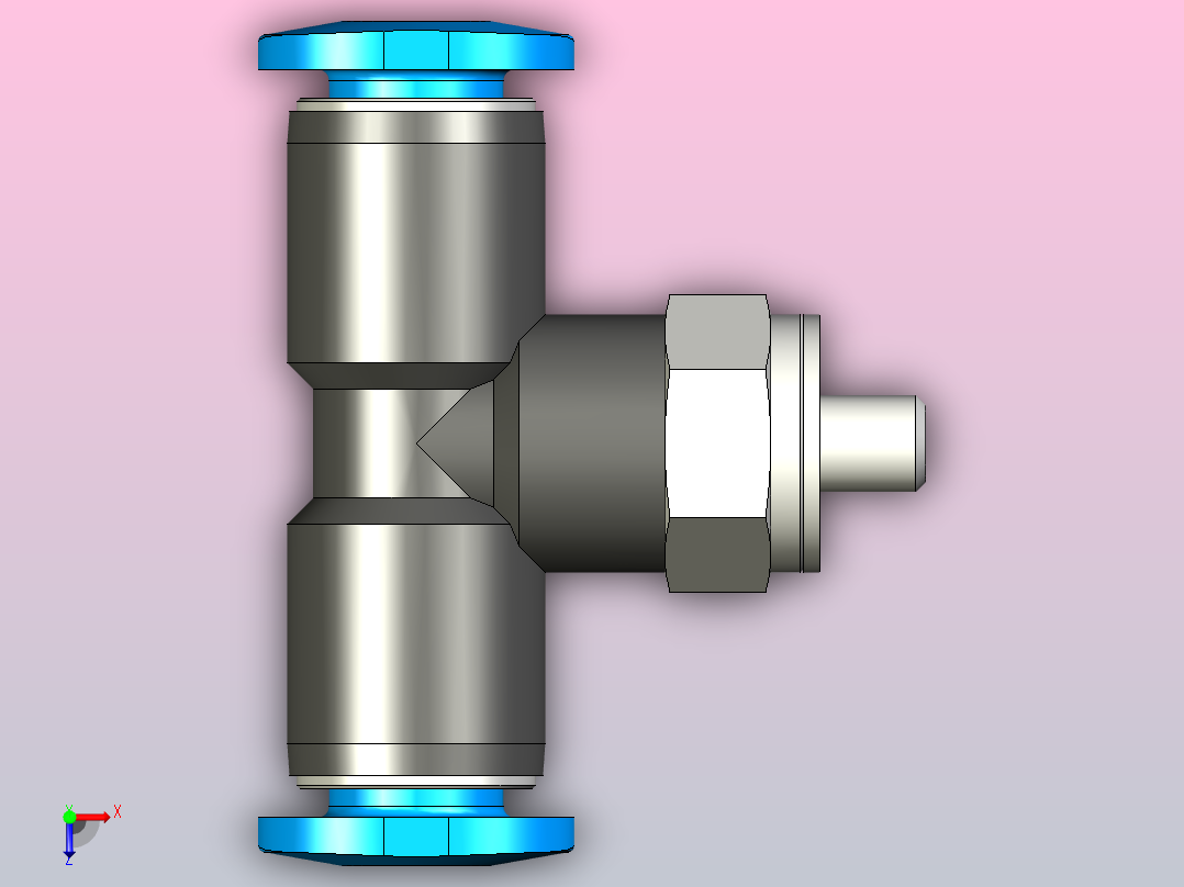 快插接头QSMT-M3-4俯视图