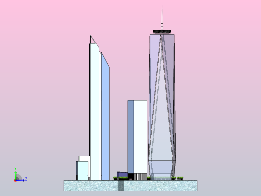 世贸大厦左视缩略图