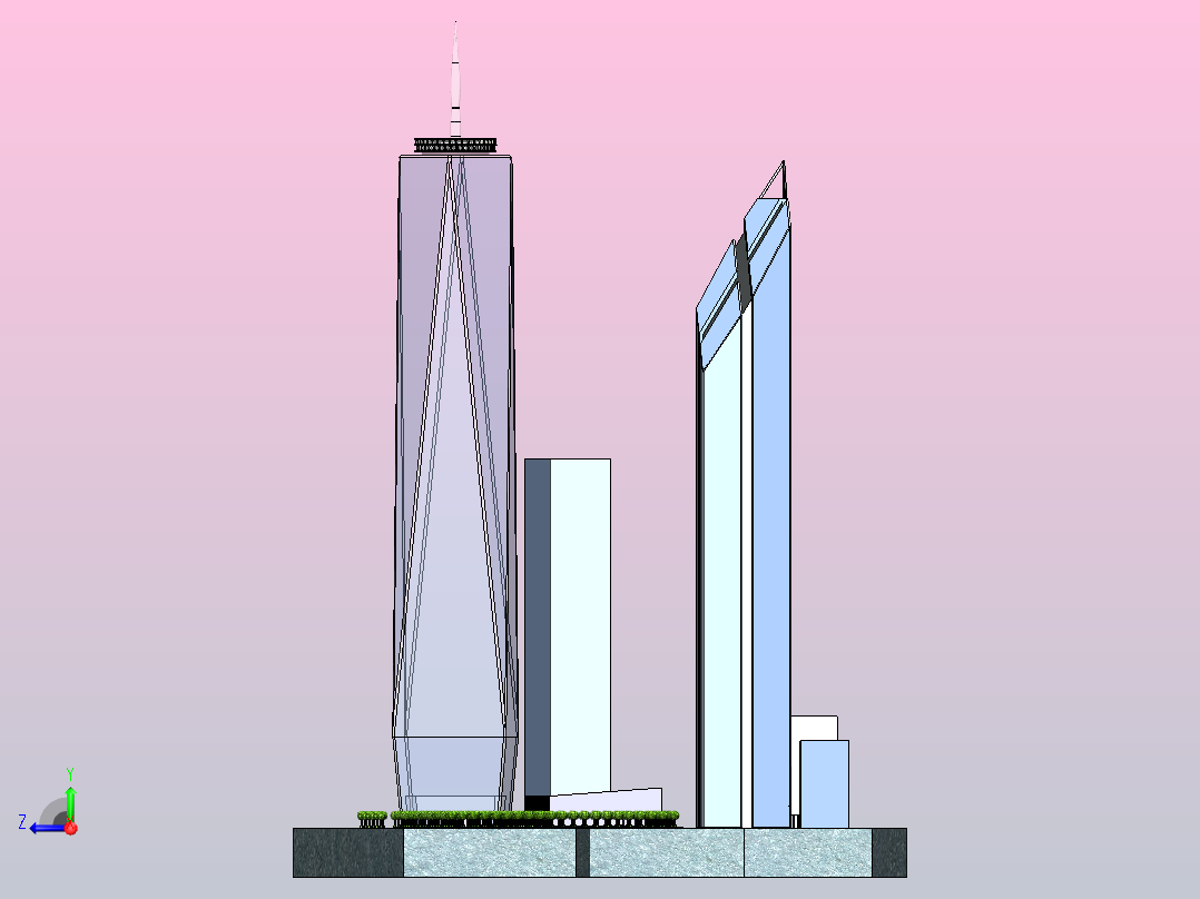 世贸大厦右视图