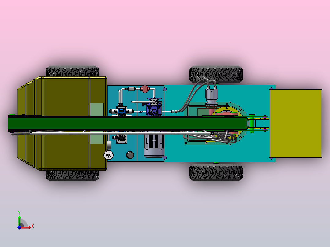 高空作业车结构及液压系统设计（SW+CAD+说明书）前视图