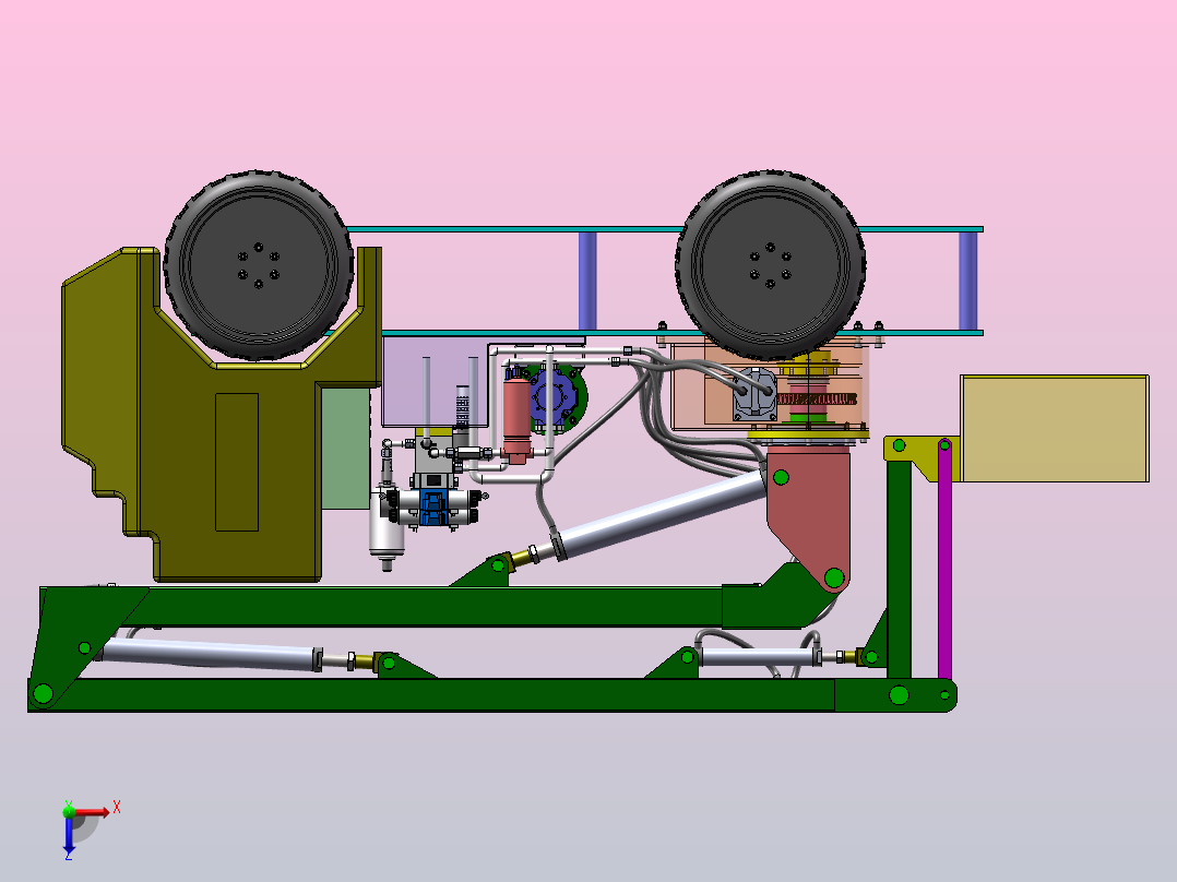 高空作业车结构及液压系统设计（SW+CAD+说明书）俯视图