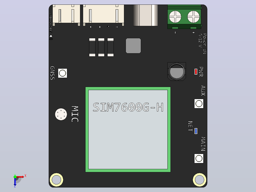 调制解调器SIM7600G-H俯视图