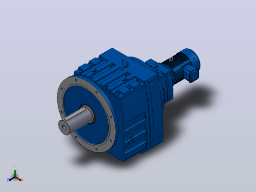RF147R77法兰轴伸式组合型斜齿轮减速机RF147R77-Y0.75-4P-80-M1-0°-Φ450
