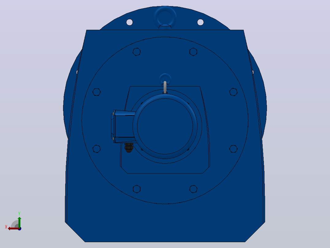 RF147R77法兰轴伸式组合型斜齿轮减速机RF147R77-Y0.75-4P-80-M1-0°-Φ450后视图