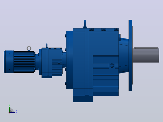 RF147R77法兰轴伸式组合型斜齿轮减速机RF147R77-Y0.75-4P-80-M1-0°-Φ450左视缩略图
