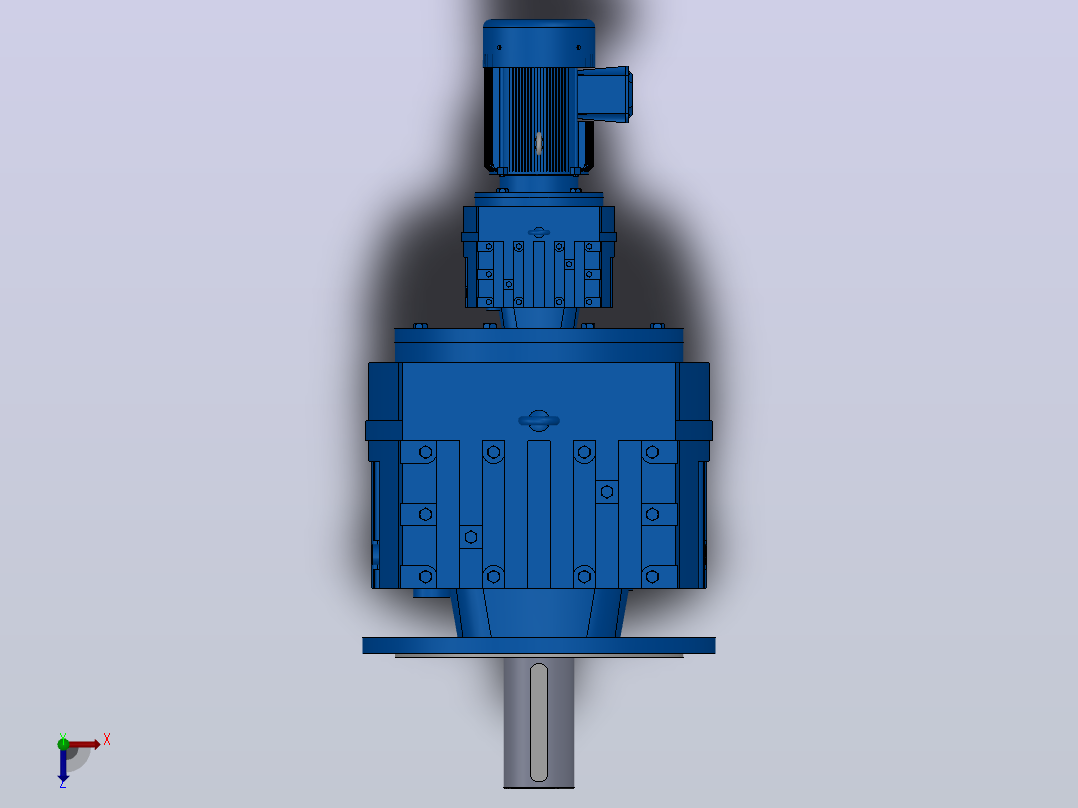 RF147R77法兰轴伸式组合型斜齿轮减速机RF147R77-Y0.75-4P-80-M1-0°-Φ450俯视图