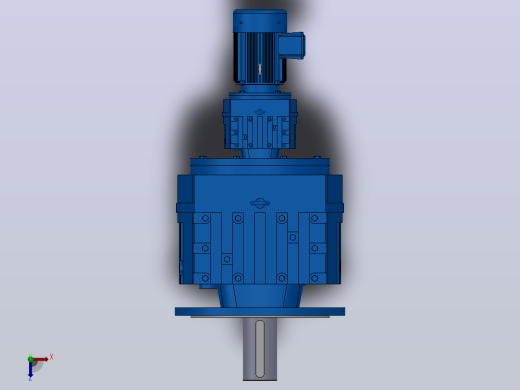 RF147R77法兰轴伸式组合型斜齿轮减速机RF147R77-Y0.75-4P-80-M1-0°-Φ450俯视缩略图