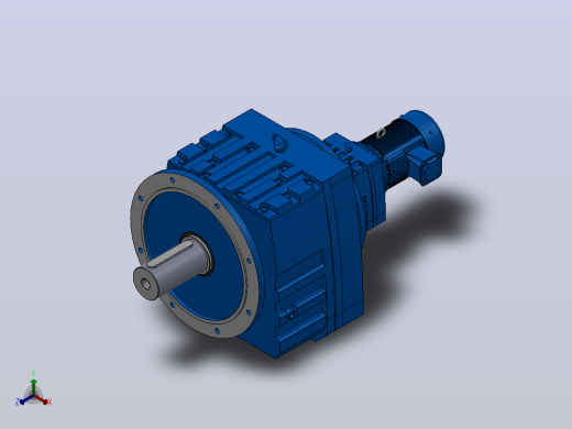 RF147R77法兰轴伸式组合型斜齿轮减速机RF147R77-Y0.75-4P-80-M1-0°-Φ450正等轴测缩略图
