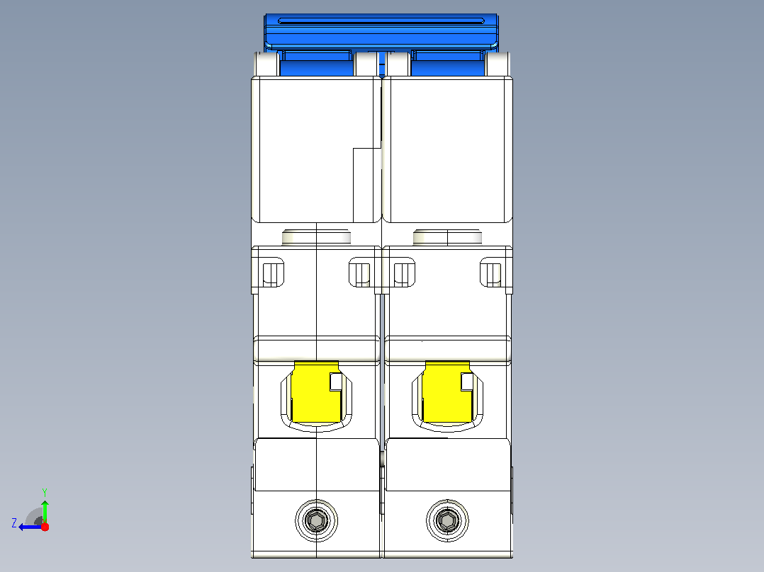 CB-60A 2P小型断路器三维模型202307右视图