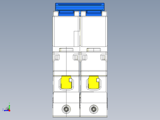 CB-60A 2P小型断路器三维模型202307右视缩略图