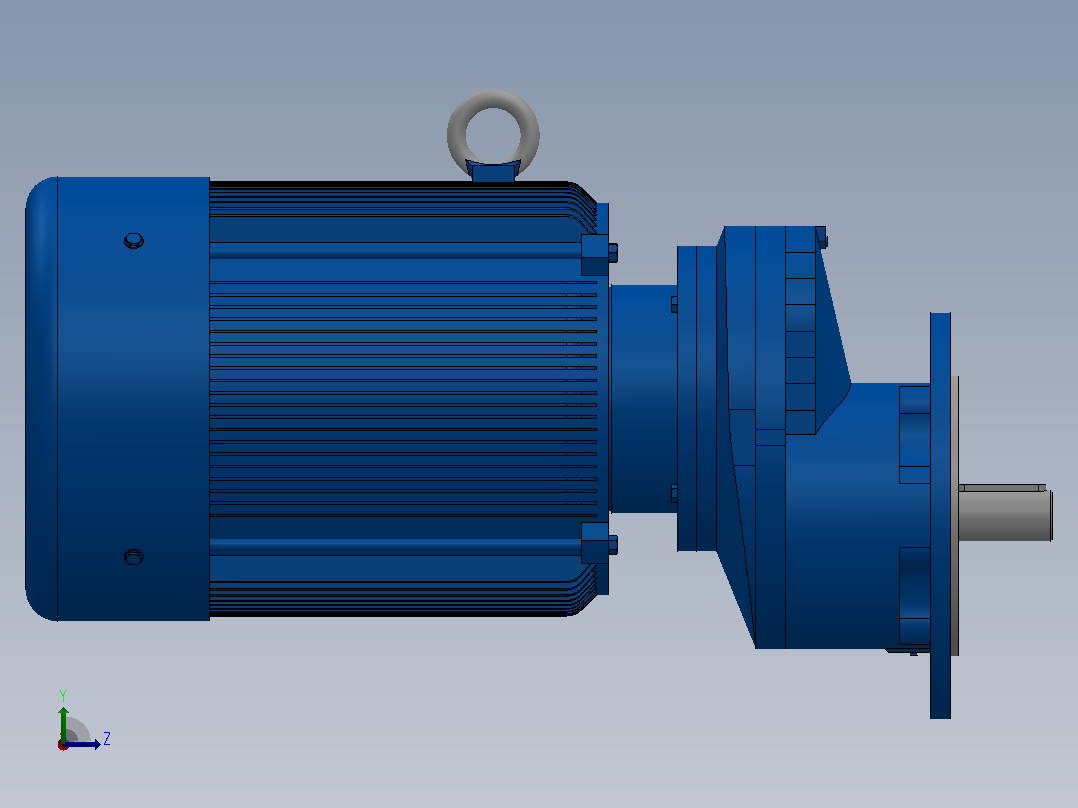 RXF37法兰轴伸式安装斜齿轮减速机RX37-Y0.75-4P-80-M1-0°-Φ160左视图