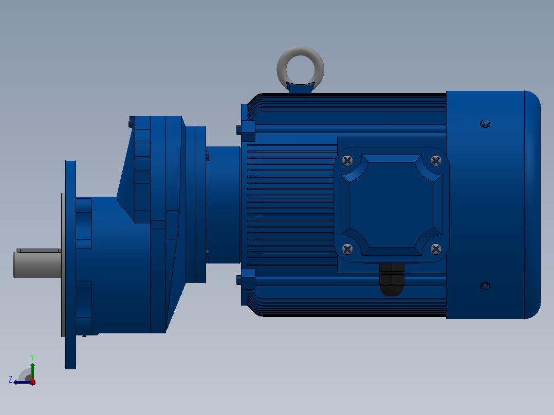 RXF37法兰轴伸式安装斜齿轮减速机RX37-Y0.75-4P-80-M1-0°-Φ160右视图