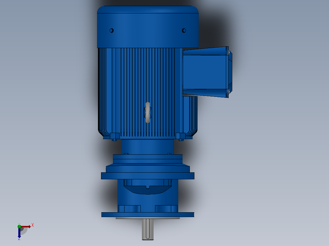 RXF37法兰轴伸式安装斜齿轮减速机RX37-Y0.75-4P-80-M1-0°-Φ160俯视图