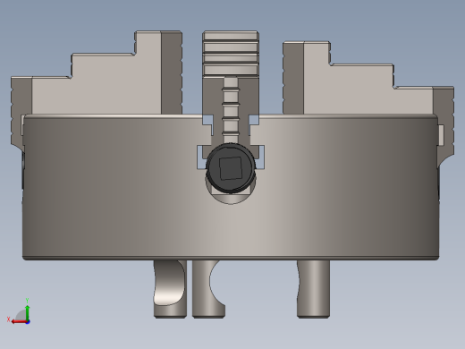 four-jaw-chuck四爪卡盘3D图纸 Solidworks设计后视缩略图