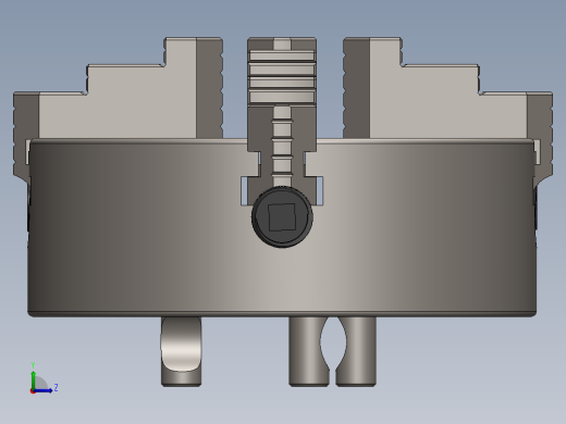 four-jaw-chuck四爪卡盘3D图纸 Solidworks设计左视缩略图
