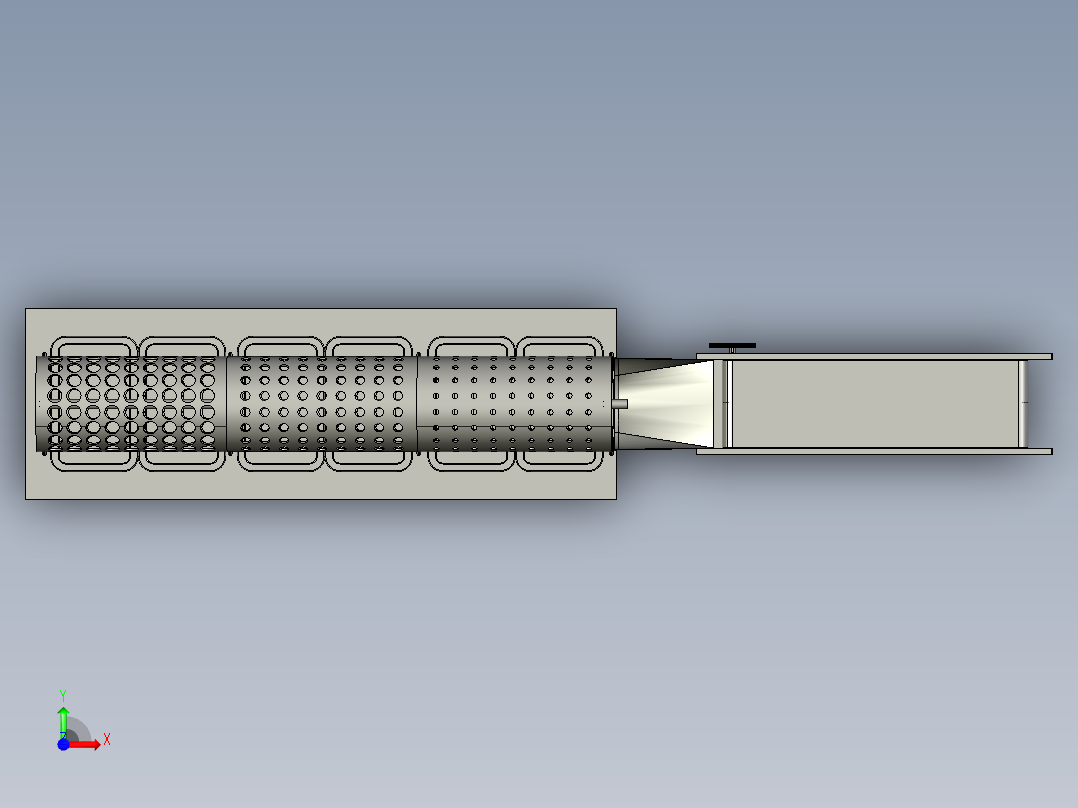 带式输送线分拣机3D数模图纸 STP格式前视图