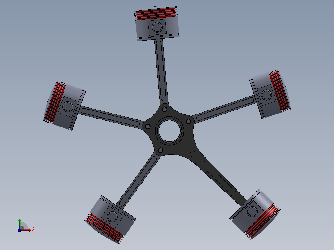solidworks 星型引擎前视图