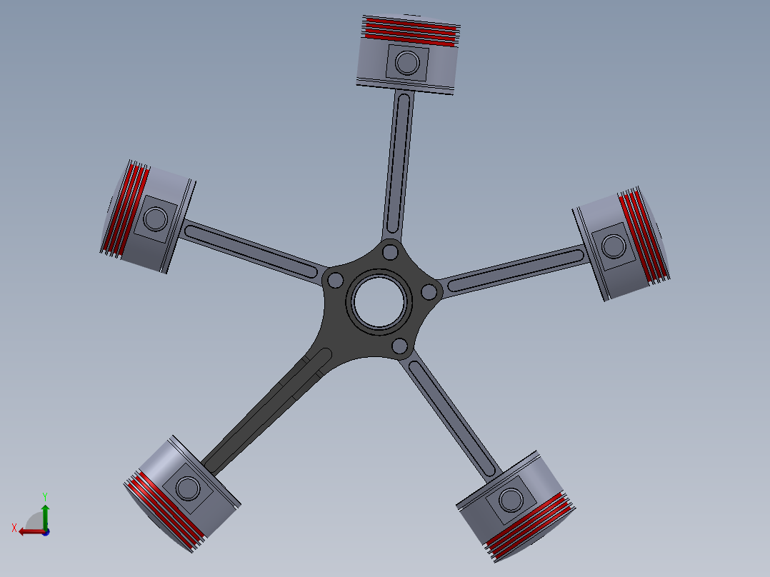 solidworks 星型引擎后视图