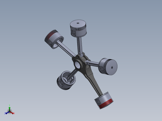 solidworks 星型引擎正等轴测缩略图