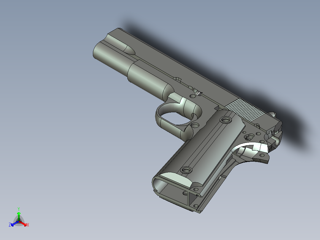 马牌撸子M1911A1正等轴测图