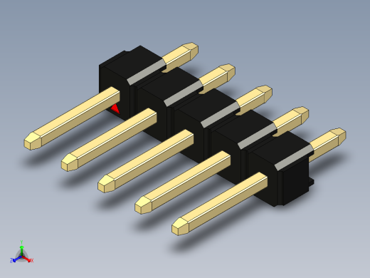 彩色公头100mil（2.54mm）系列-DS1021_black_1x05p_100mil_Type1_rev1.0