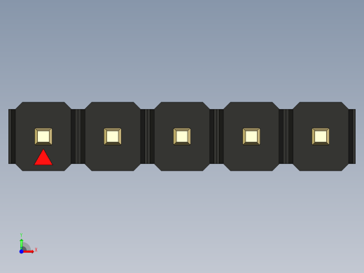 彩色公头100mil（2.54mm）系列-DS1021_black_1x05p_100mil_Type1_rev1.0前视缩略图
