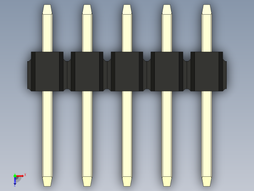 彩色公头100mil（2.54mm）系列-DS1021_black_1x05p_100mil_Type1_rev1.0俯视缩略图