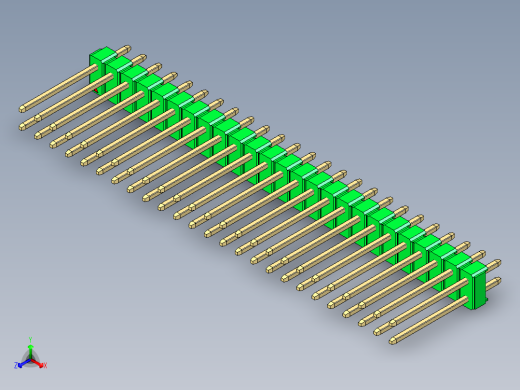 彩色公头100mil（2.54mm）系列-DS1021_green_2x25p_100mil_Type5_rev1.0