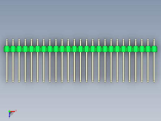 彩色公头100mil（2.54mm）系列-DS1021_green_2x25p_100mil_Type5_rev1.0俯视缩略图