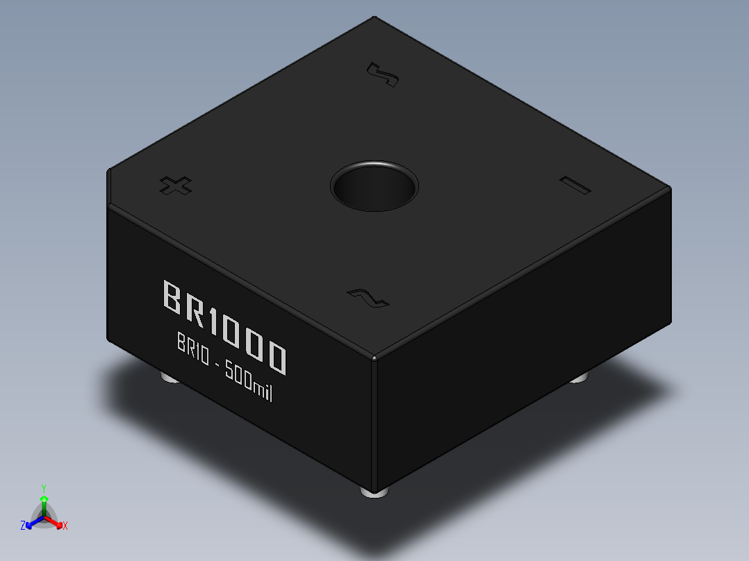 桥式整流器-BR10正等轴测图