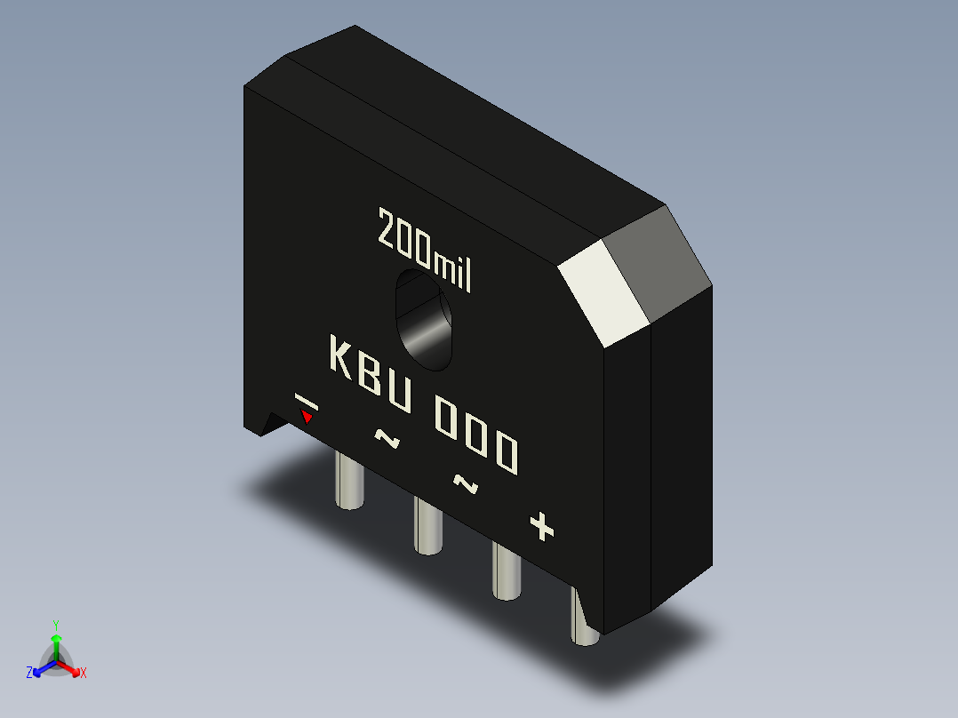 桥式整流器-KBU.STEP正等轴测图
