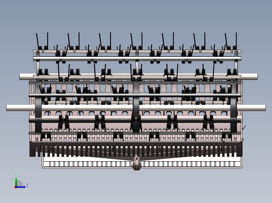 花生收获机内部结构左视图