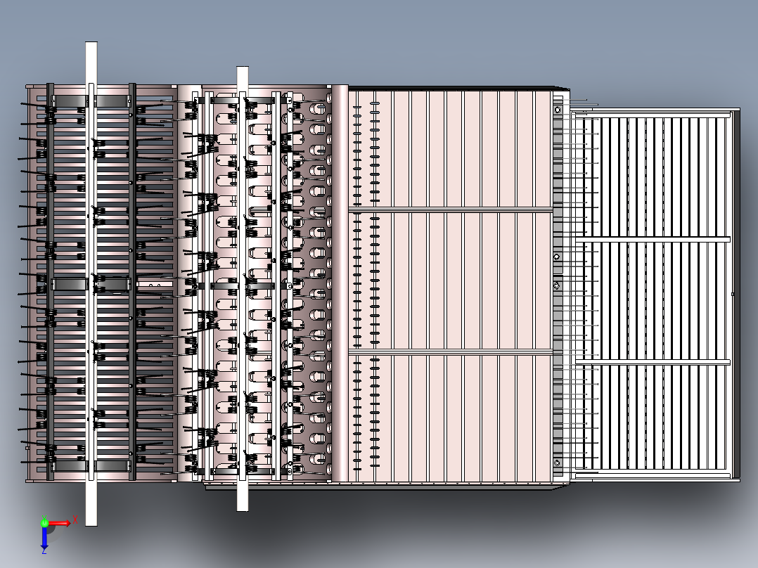花生收获机内部结构俯视图