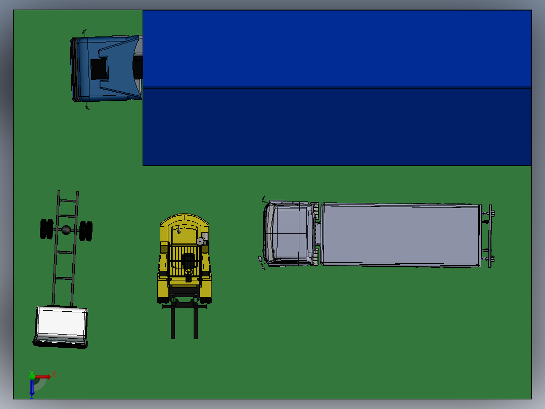 商用车停车场俯视图