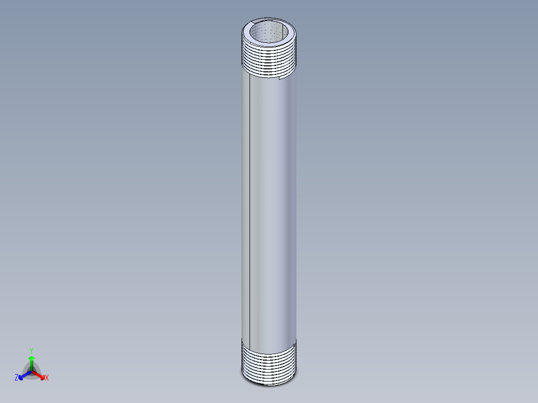 聚氯乙烯配件33-Sch80_Nipple_MPTxMPT_861-110_0.75in x 8in正等轴测图