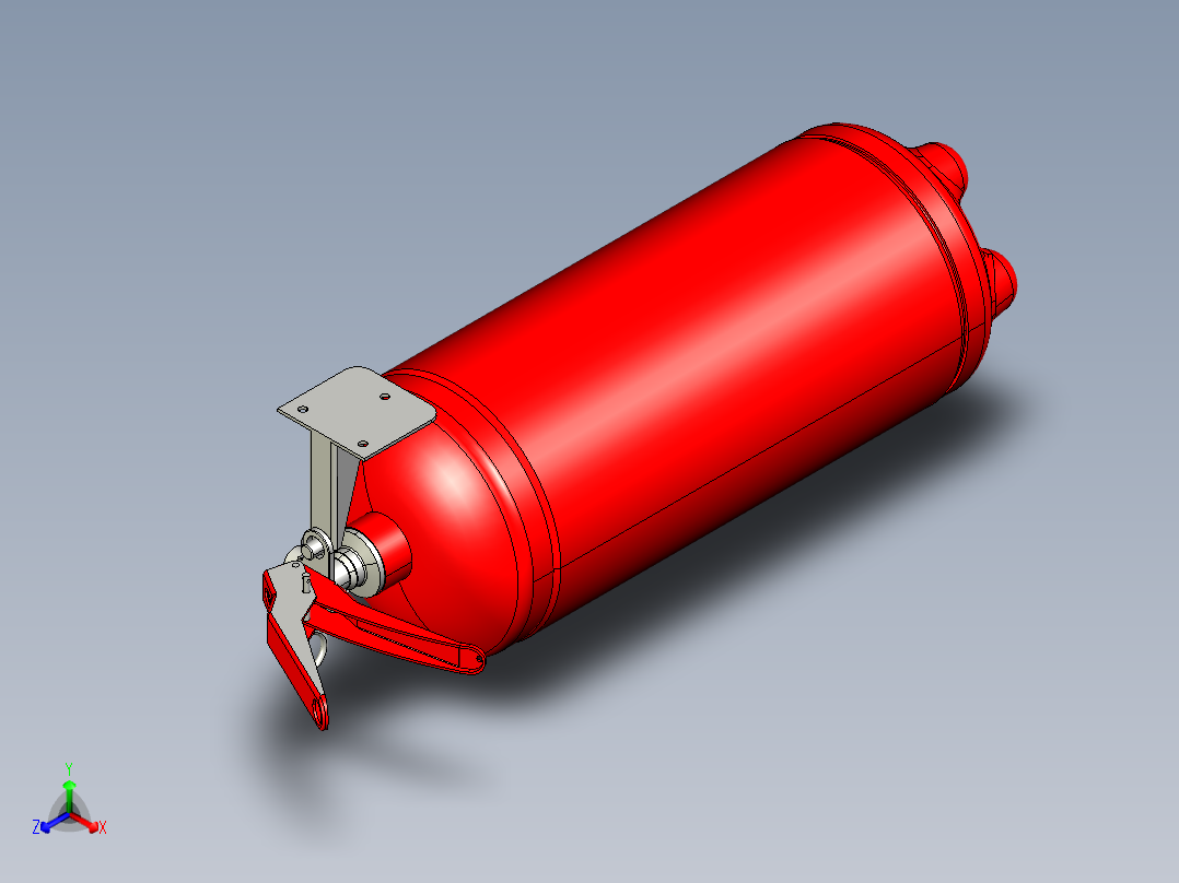灭火器详细结构 stp正等轴测图