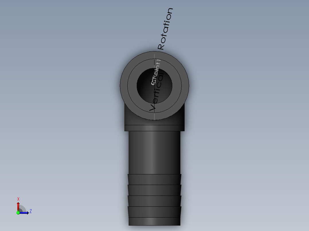 PVC管件-0.75x0.5in elbow俯视图