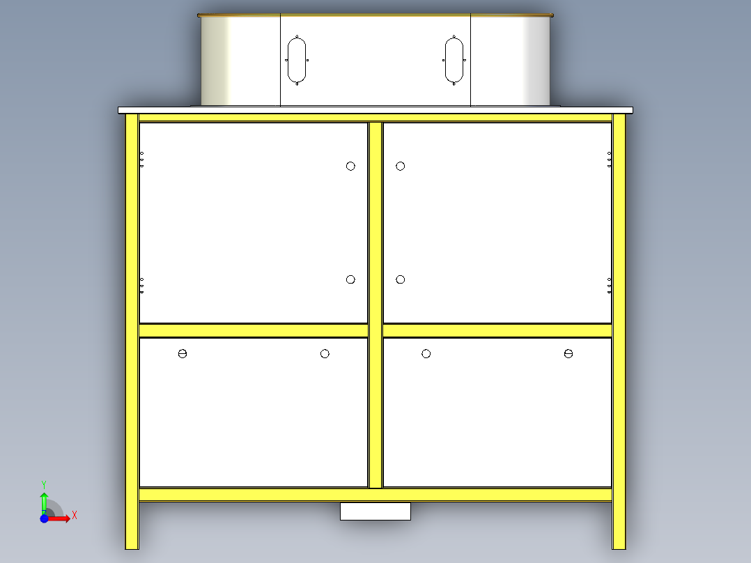 压缩空气食品去皮机前视图