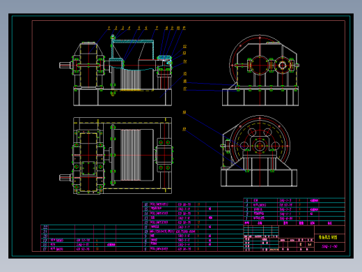卷扬机全套CAD图纸 机械设备CAD图纸DWG图纸2D图纸