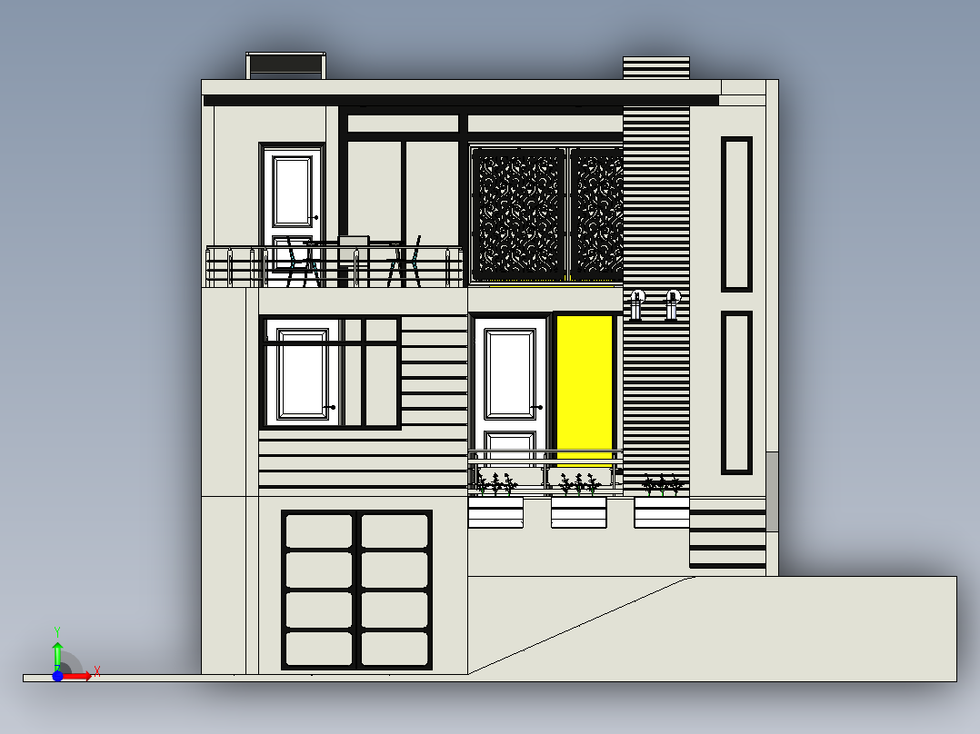 极简的房子前视图