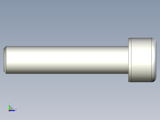 不銹鋼有頭內六角全牙螺絲ASCBB-3D多系列多零件图纸模型左视缩略图