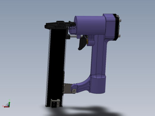 三级增压无内能射钉枪设计