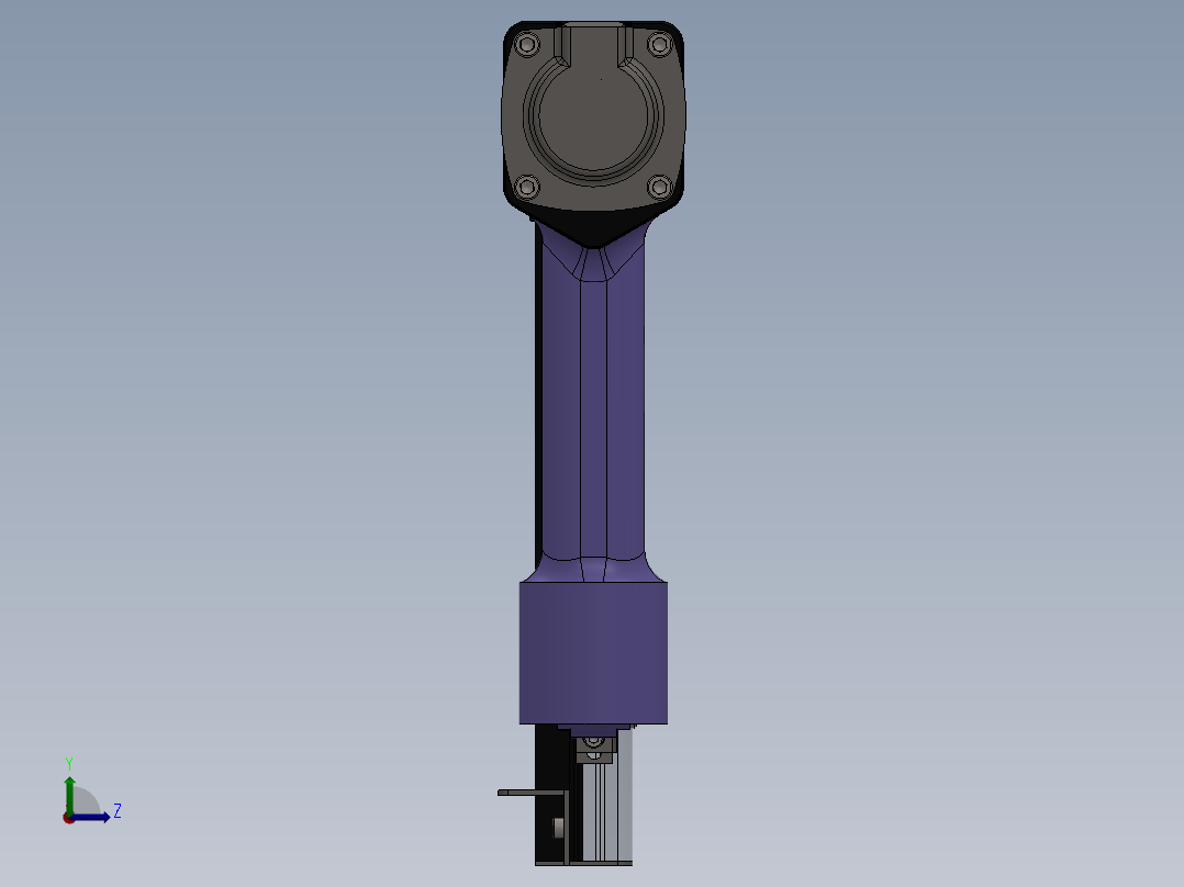 三级增压无内能射钉枪设计左视图