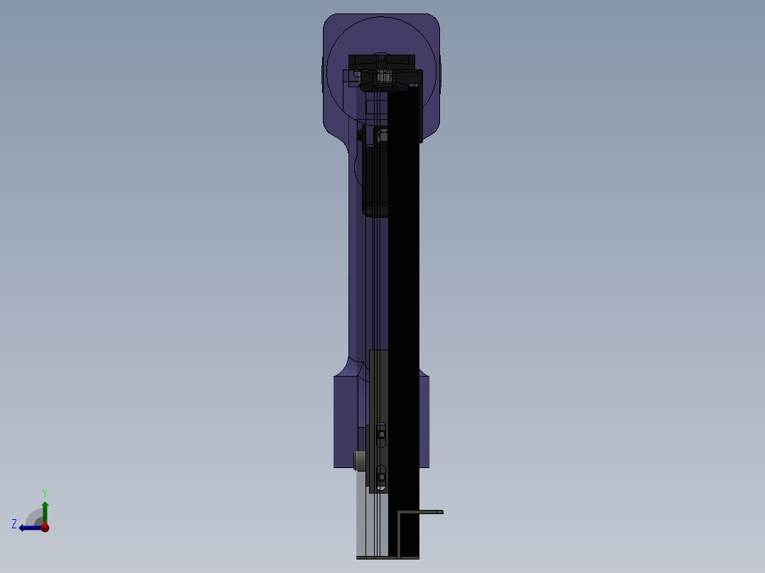 三级增压无内能射钉枪设计右视图