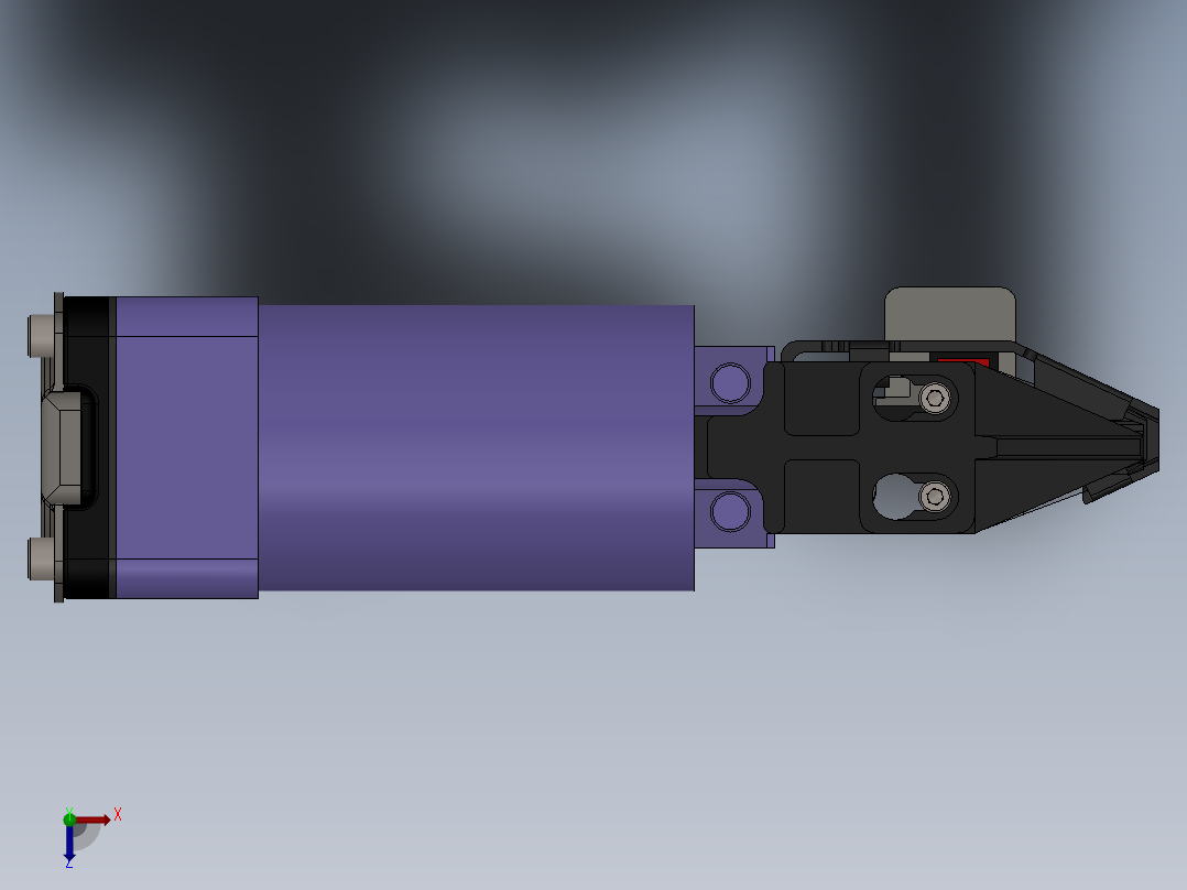 三级增压无内能射钉枪设计俯视图