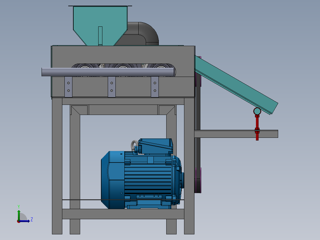 三辊铣床左视图
